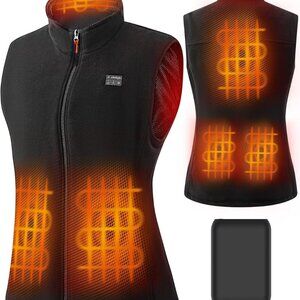 Heated Vest Jacket Women with 16000mAh Rechargeable Battery Pack Included Fleece